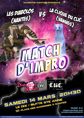 Affiche de Match d'impro Diabolos Nantes vs La Clique du Clic (Vannes)